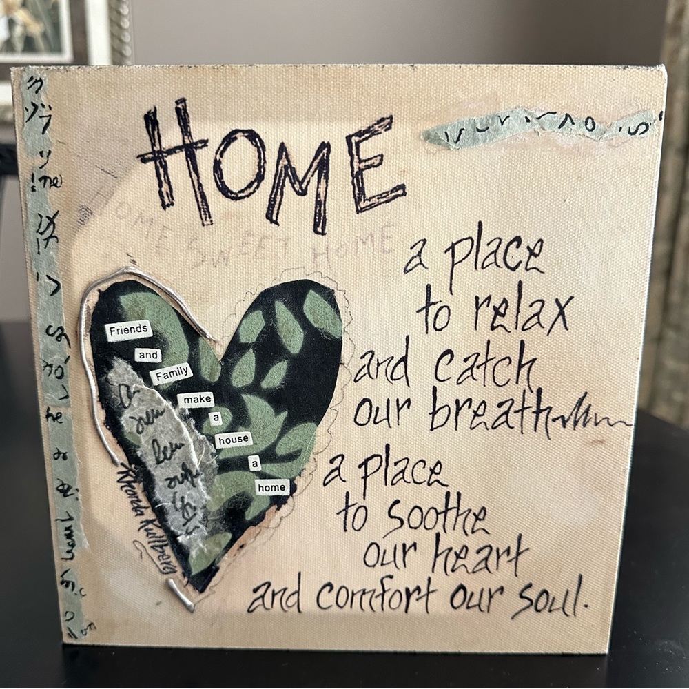Home a place to soothe our heart wall hanging decor 8x8